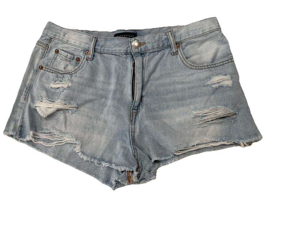 Aeropostale Vtg High Rise Shorty Shorts Women’s 14 Distressed Festival Denim